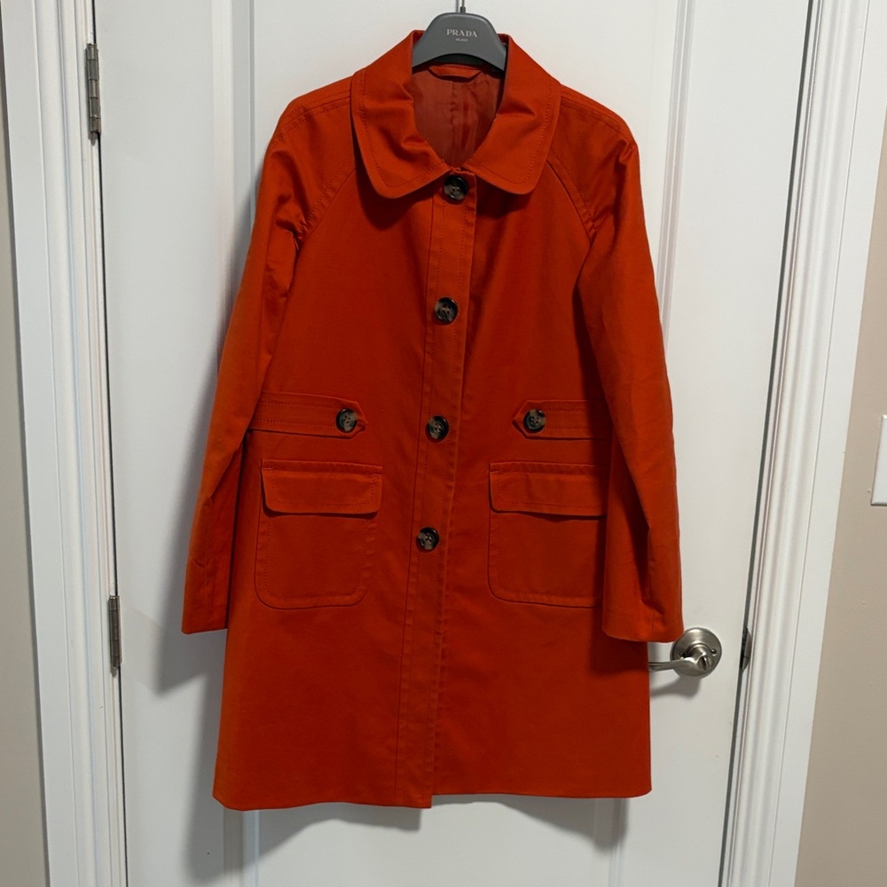 Liz Claiborne Women's Vibrant Orange Trench Coat
